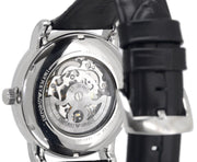  Shop Authentic Emporio Armani Luigi Silver Skeleton Dial Black Leather Strap Watch For Men - AR1981 - Luxxuri