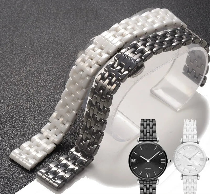  Shop Authentic Emporio Armani Giannti T Bar Quartz Mother of Pearl Dial White Steel Strap Watch For Women - AR1485 - Luxxuri