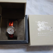  Shop Authentic Burberry The City Silver Dial Orange Leather Strap Watch for Women - BU9121 - Luxxuri