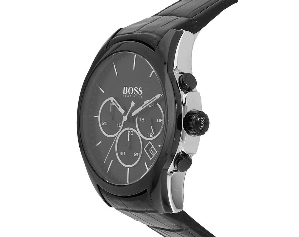  Shop Authentic Hugo Boss Onyx Black Dial Black Leather Strap Watch for Men - 1513367 - Luxxuri