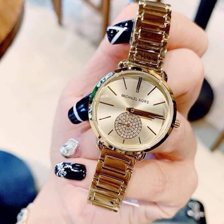  Shop Authentic Michael Kors Portia Quartz Gold Dial Gold Steel Strap Watch For Women - MK3838 - Luxxuri