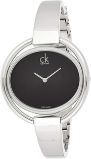  Shop Authentic Calvin Klein Impetuous Black Dial Silver Steel Strap Watch for Women - K4F2N111 - Luxxuri