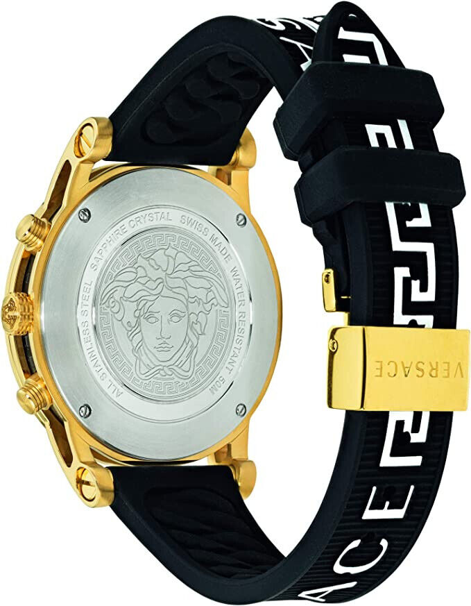  Shop Authentic Versace Sports Tech Chronograph Black Dial Black Rubber Strap Watch for Men - VELT00119 - Luxxuri