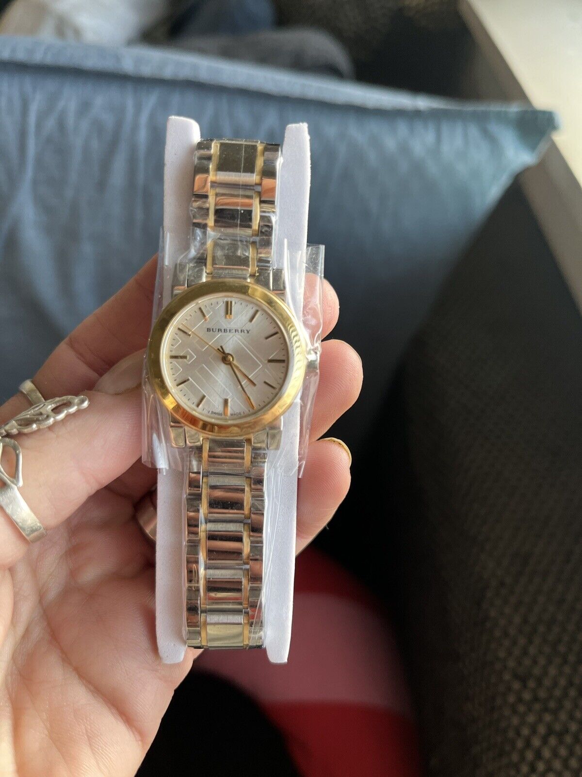  Shop Authentic Burberry The City Silver Dial Two Tone Steel Strap Watch for Women - BU9217 - Luxxuri
