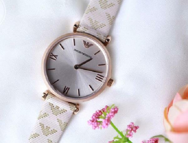  Shop Authentic Emporio Armani Analog Grey Dial Pink Leather Strap Watch For Women - AR11126 - Luxxuri