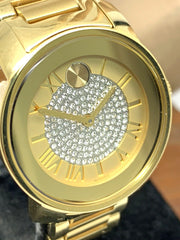  Shop Authentic Movado Bold Pave Gold Dial Gold Steel Strap Watch For Women - 3600255 - Luxxuri