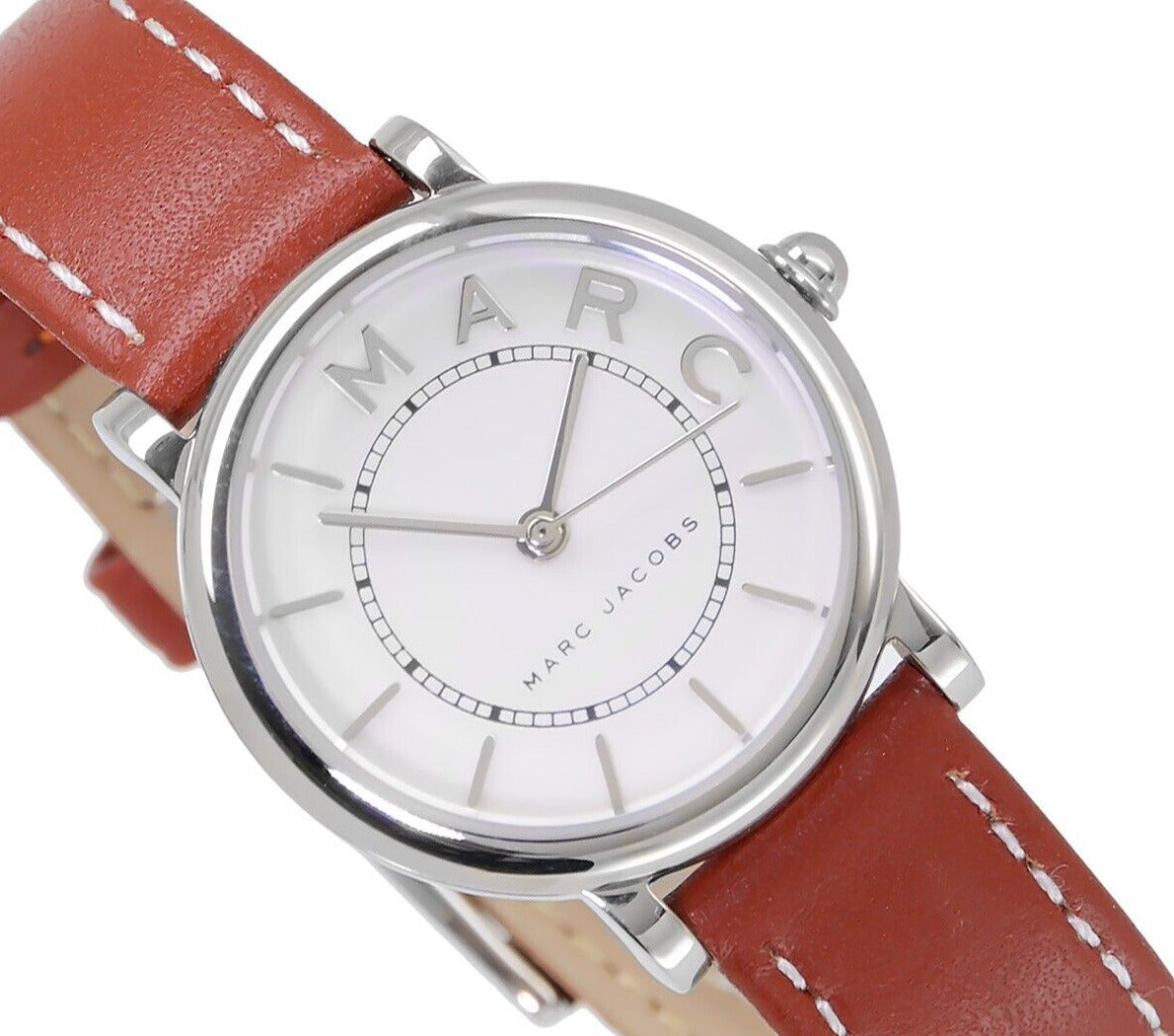  Shop Authentic Marc Jacobs Roxy Silver Dial Brown Leather Strap Watch for Women - MJ1572 - Luxxuri