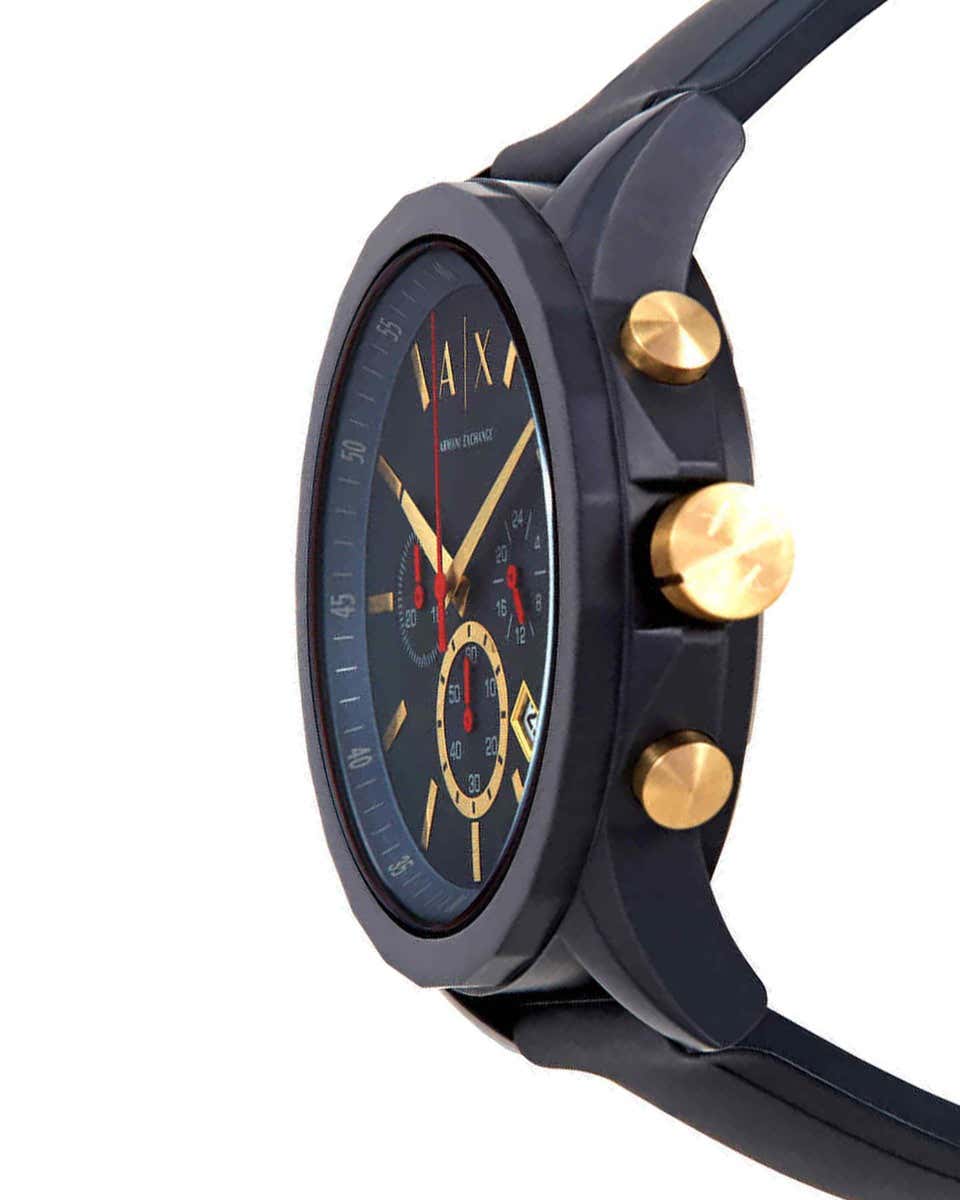  Shop Authentic Armani Exchange Outerbanks Chronograph Blue Dial Blue Silicone Strap Watch For Men - AX1335 - Luxxuri