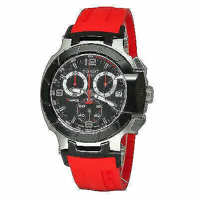  Shop Authentic Tissot T Race Chronograph Black Dial Red Rubber Strap Watch for Men - T048.417.27.057.01 - Luxxuri