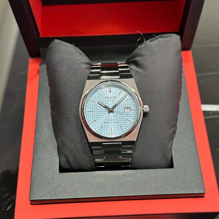  Shop Authentic Tissot PRX Powermatic 80 Ice Blue Tiffany Dial Silver Steel Strap Watch for Men - T137.407.11.351.00 - Luxxuri