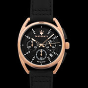  Shop Authentic Maserati Trimarano Chronograph Black Dial Leather Strap Watch For Men - R8871632002 - Luxxuri