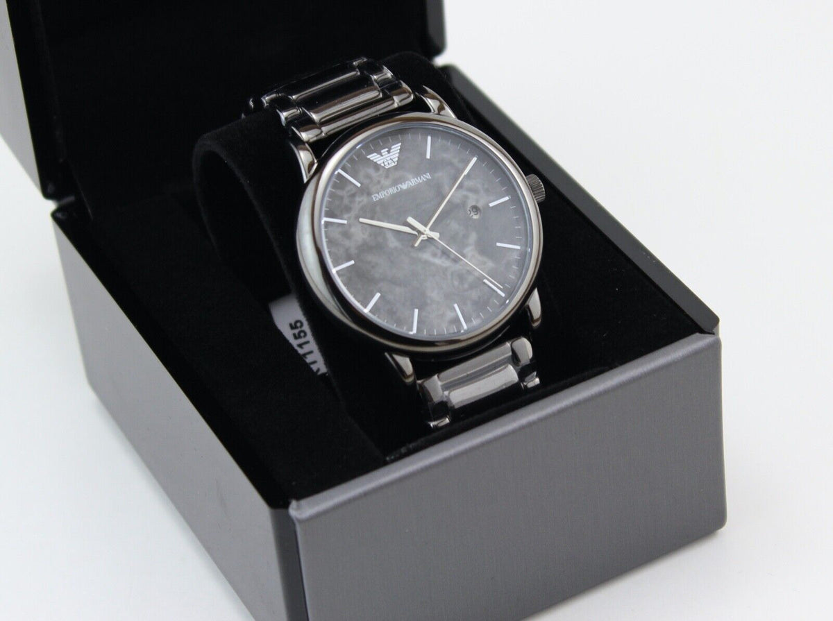  Shop Authentic Emporio Armani Luigi Analog Grey Dial Grey Steel Strap Watch For Men - AR11155 - Luxxuri