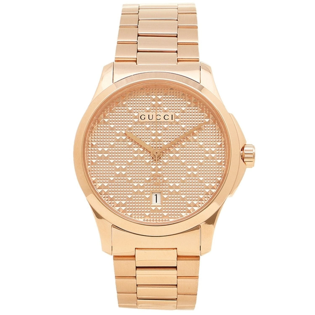  Shop Authentic Gucci G Timeless Quartz Gold Dial Gold Steel Strap Watch For Women - YA126482 - Luxxuri
