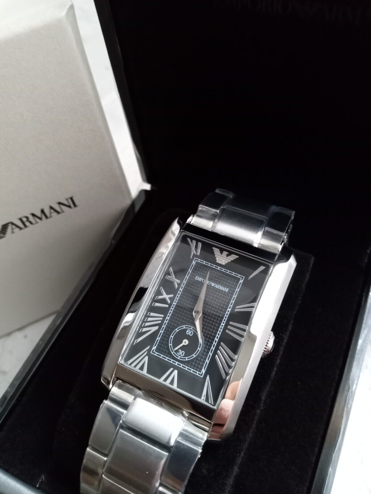  Shop Authentic Emporio Armani Classic Analog Black Dial Silver Steel Strap Watch For Men - AR1608 - Luxxuri