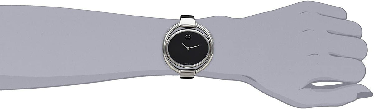  Shop Authentic Calvin Klein Impetuous Black Dial Silver Steel Strap Watch for Women - K4F2N111 - Luxxuri