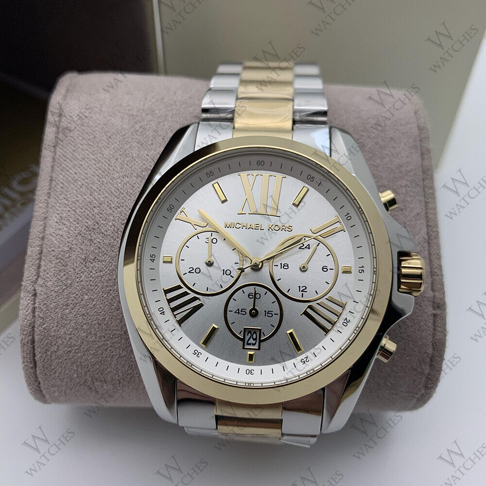  Shop Authentic Michael Kors Bradshaw Silver Dial Two Tone Steel Strap Watch for Women - MK5627 - Luxxuri