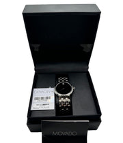  Shop Authentic Movado Classic Quartz Black Dial Silver Steel Strap Watch for Men - 0606337 - Luxxuri