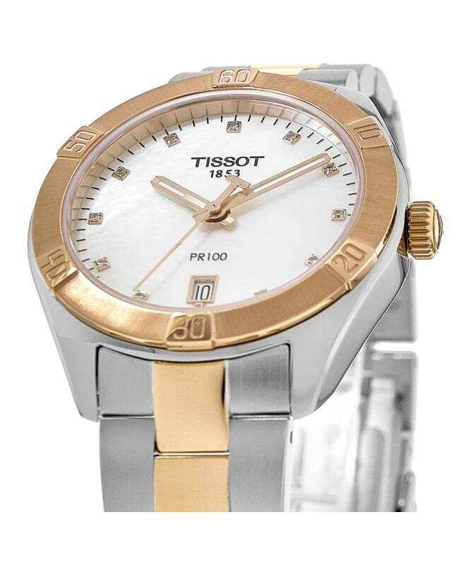  Shop Authentic Tissot PR 100 Sport Chic Diamonds Mother of Pearl Dial Two Tone Steel Strap Watch for Women - T101.910.22.116.00 - Luxxuri