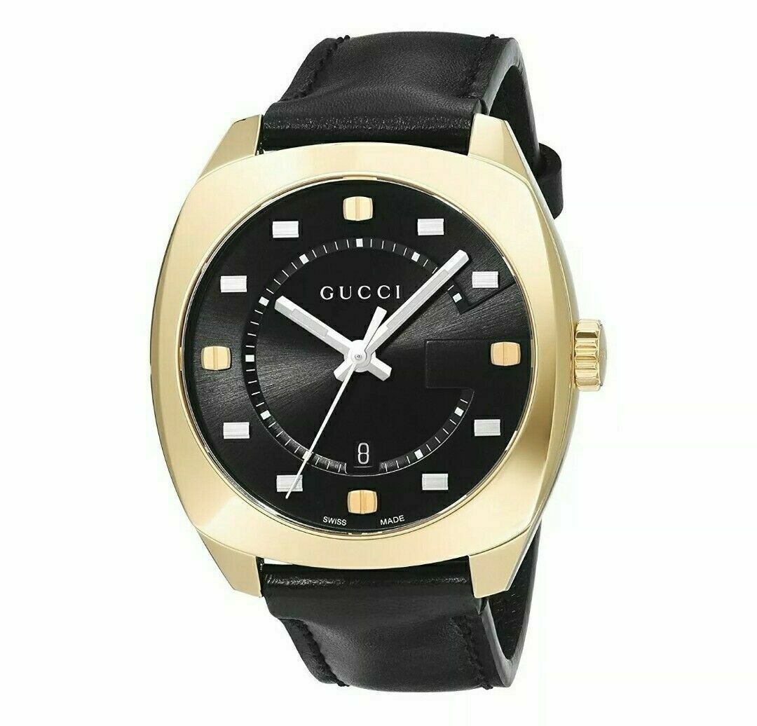  Shop Authentic Gucci GG2570 Black Dial Black Leather Strap Watch For Men - YA142310 - Luxxuri