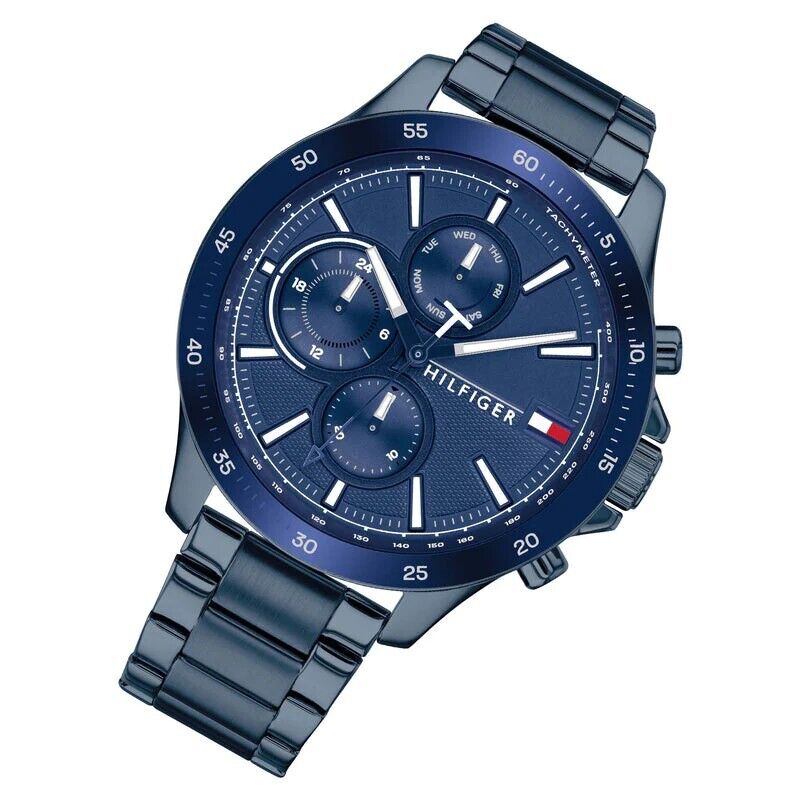  Shop Authentic Tommy Hilfiger Bank Quartz Blue Dial Blue Steel Strap Watch for Men - 1791720 - Luxxuri