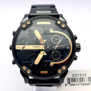  Shop Authentic Diesel Big Daddy Black Dial Black Steel Strap Watch For Men - DZ7312 - Luxxuri