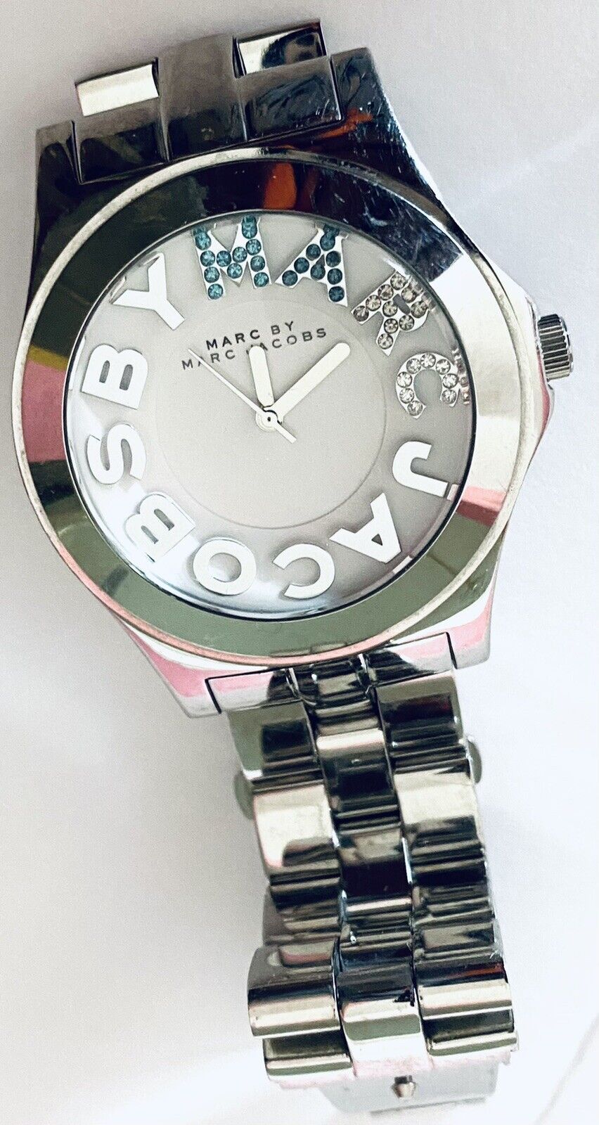  Shop Authentic Marc Jacobs Rivera White Dial Silver Steel Strap Watch for Women - MBM3136 - Luxxuri