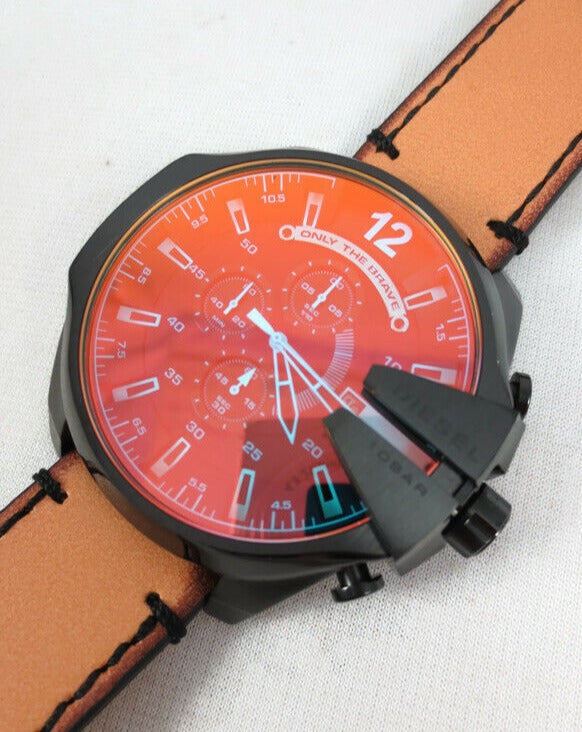  Shop Authentic Diesel Mega Chief Chronograph Copper Dial Brown Leather Strap Watch For Men - DZ4476 - Luxxuri