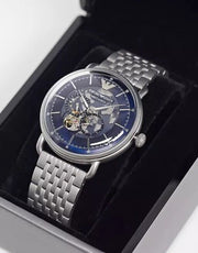  Shop Authentic Emporio Armani Aviator Multifunction Blue Dial Silver Mesh Bracelet Watch For Men - AR60024 - Luxxuri