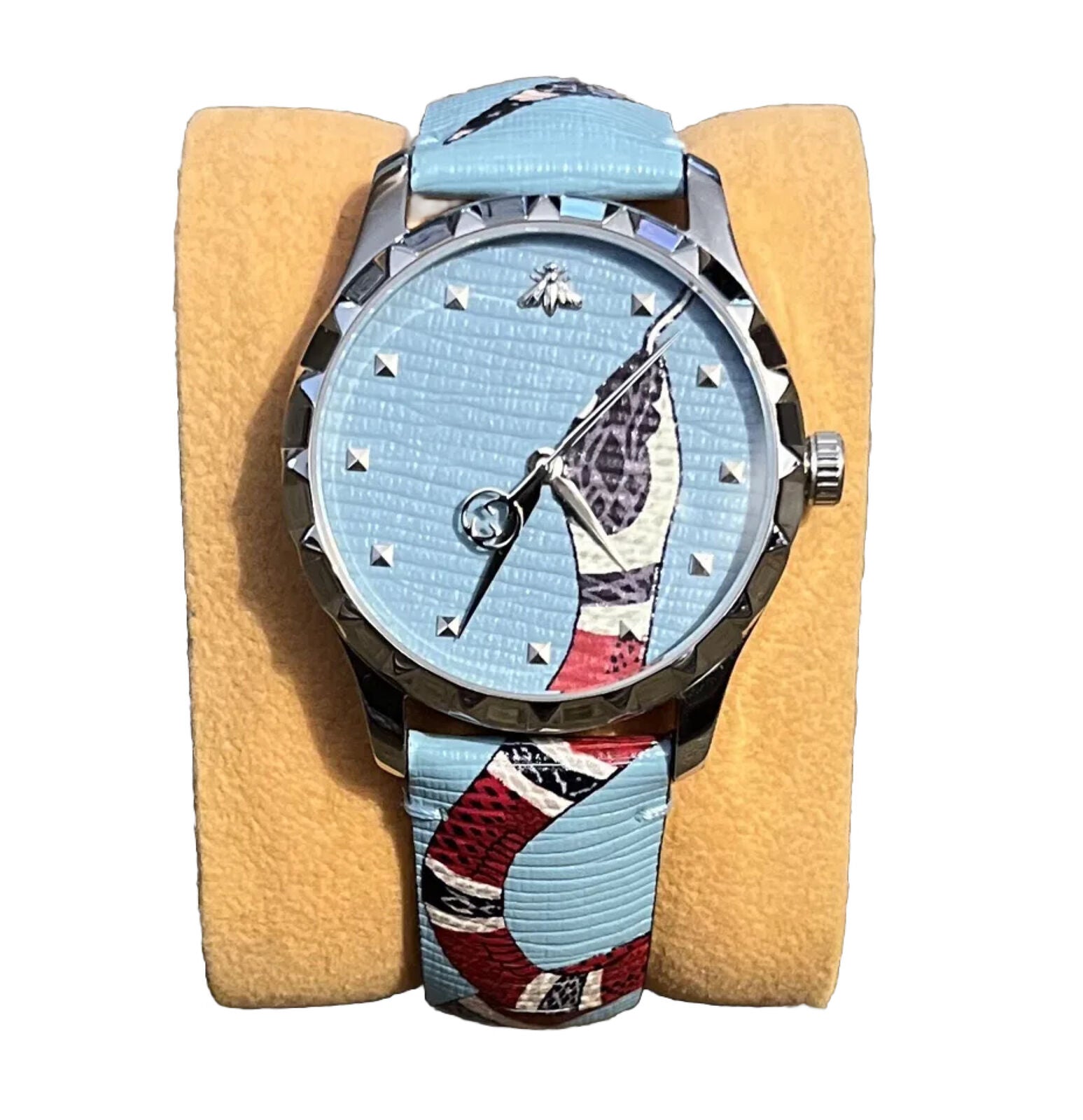  Shop Authentic Gucci G Timeless Quartz Blue Dial Blue Leather Strap Watch For Men - YA1264080 - Luxxuri