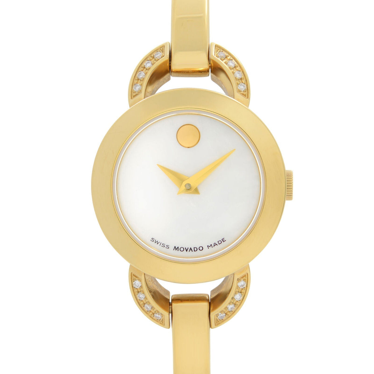  Shop Authentic Movado Rondiro Mother of Pearl Dial Gold Steel Strap Watch For Women - 0606889 - Luxxuri