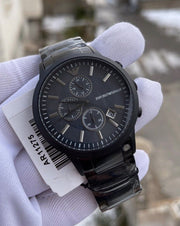  Shop Authentic Emporio Armani Renato Chronograph Mother of Pearl Black Dial Black Steel Strap Watch For Men - AR11275 - Luxxuri