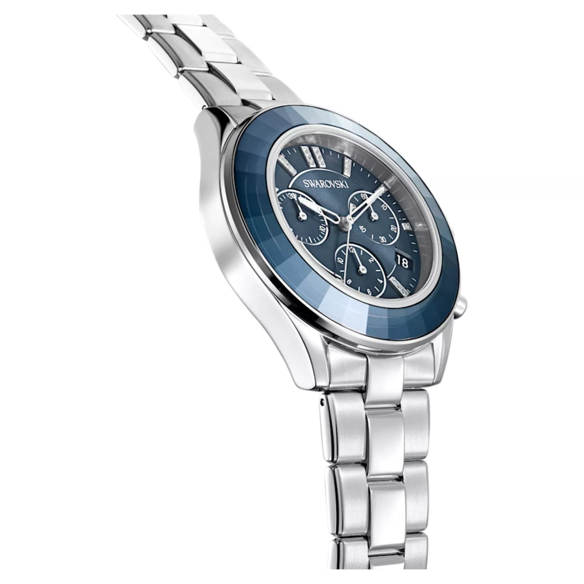  Shop Authentic Swarovski Octea Lux Sport Chronograph Blue Dial Silver Steel Strap Watch for Women - 5610481 - Luxxuri