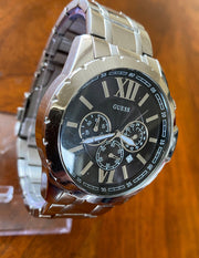  Shop Authentic Guess Chronograph Black Dial Silver Steel Strap Watch for Men - W0193G2 - Luxxuri