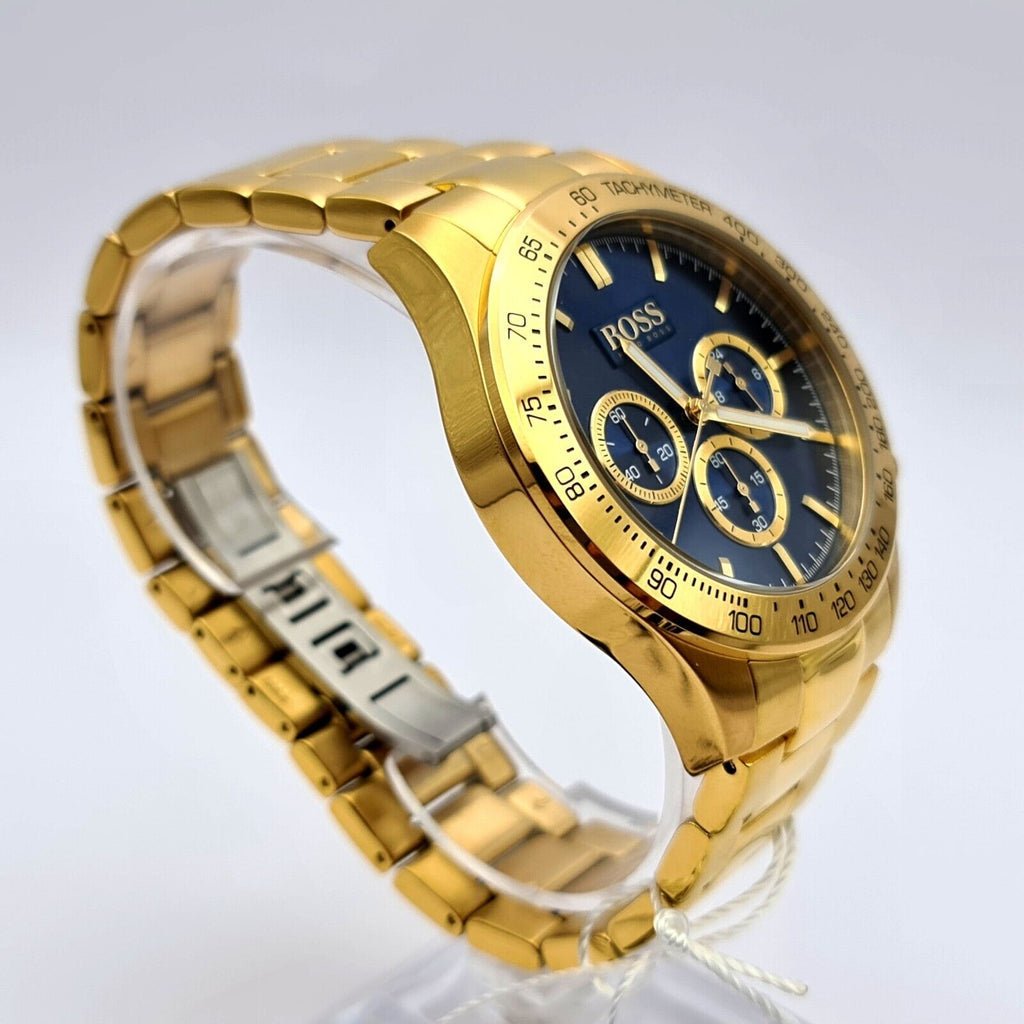  Shop Authentic Hugo Boss Ikon Blue Dial Gold Steel Strap Watch for Men - 1513340 - Luxxuri