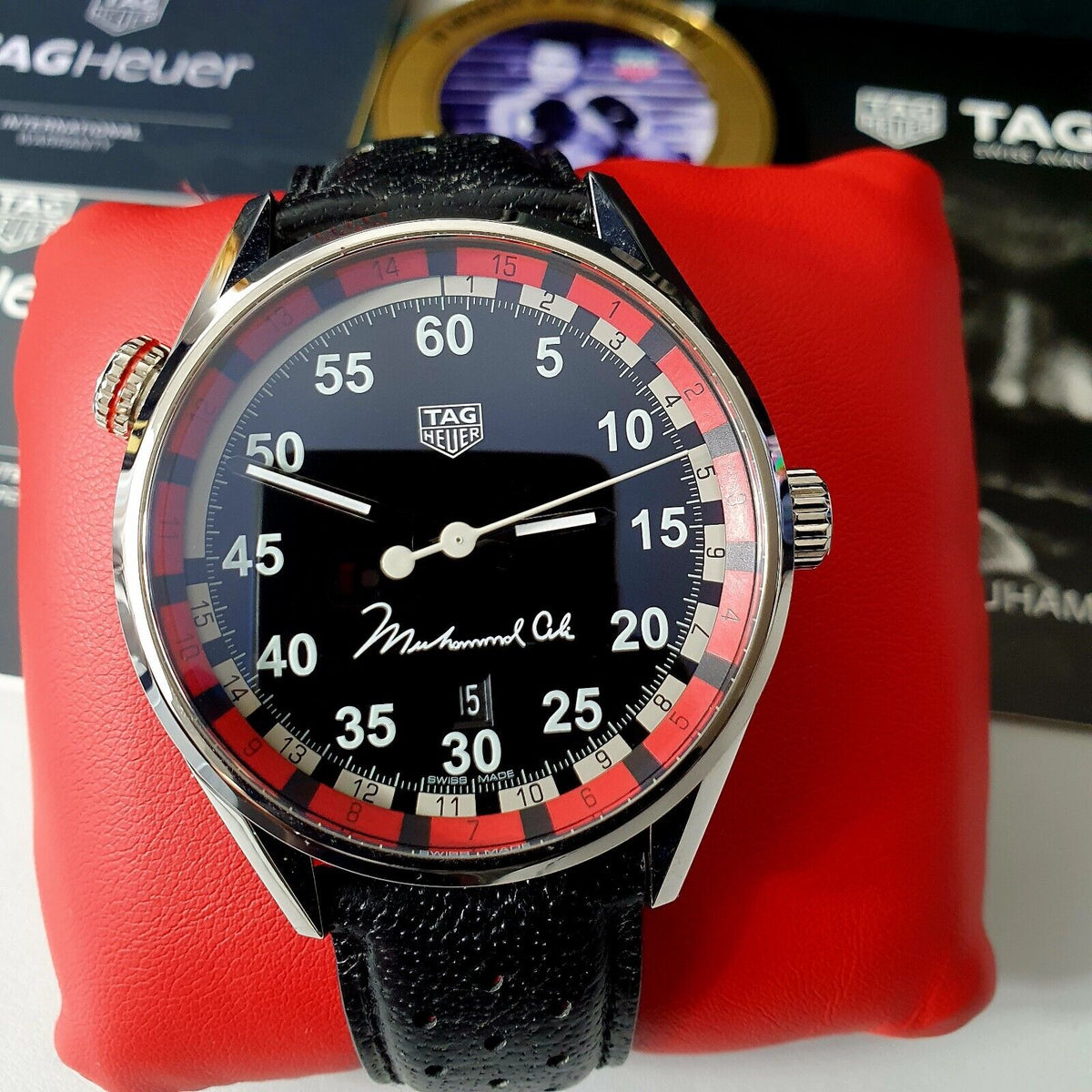  Shop Authentic Tag Heuer Carrera Muhammad Ali Black Dial Watch for Men - WAR2A11.FC6337 - Luxxuri
