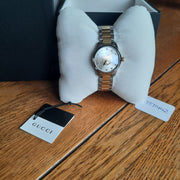  Shop Authentic Gucci G Timeless Quartz Diamonds Silver Dial Two Tone Steel Strap Watch For Women - YA1265016 - Luxxuri