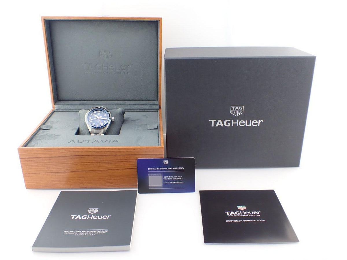  Shop Authentic Tag Heuer Autavia Cosc GMT Automatic Blue Dial Silver Steel Strap Watch for Men - WBE511A.BA0650 - Luxxuri
