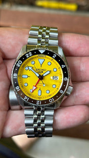  Shop Authentic Seiko 5 Sport SKX GMT US Special Creation Automatic Yellow Dial Silver Steel Strap Watch for Men - SSK017K1 - Luxxuri