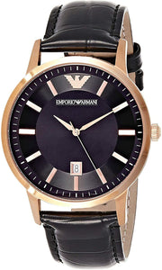  Shop Authentic Emporio Armani Classic Black Dial Black Leather Strap Watch For Women - AR9022 - Luxxuri