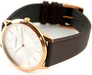  Shop Authentic Calvin Klein Minimal White Dial Brown Leather Strap Watch for Men - K3M216G6 - Luxxuri