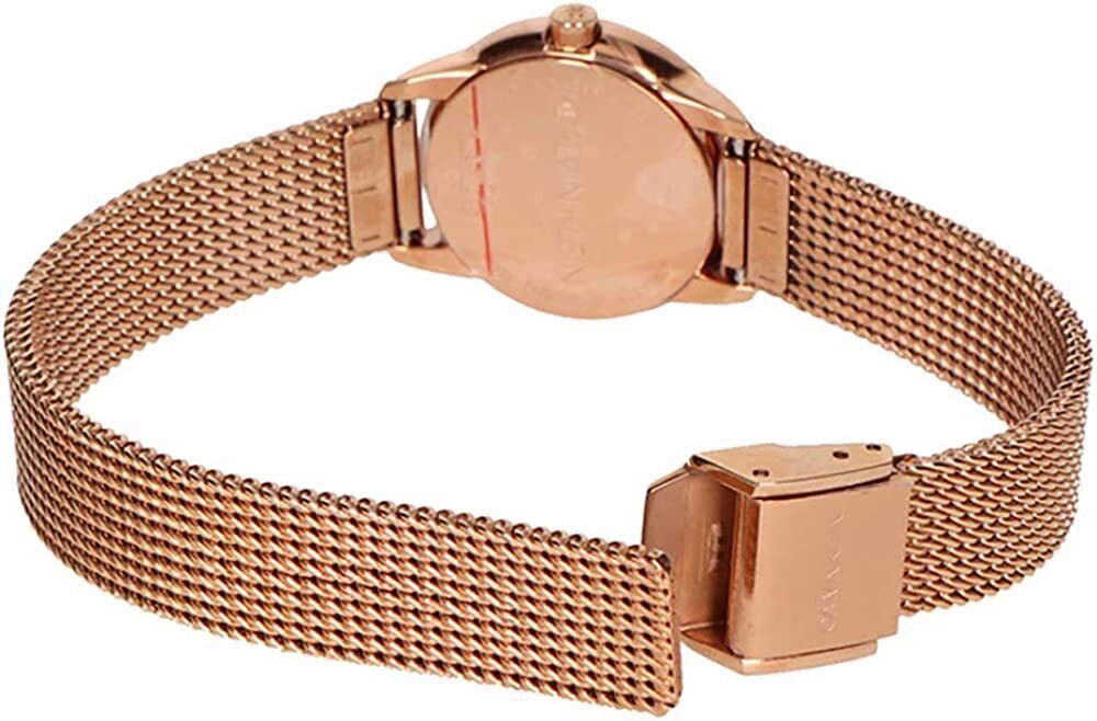  Shop Authentic Calvin Klein Minimal White Dial Rose Gold Mesh Bracelet Watch for Women - K3M23626 - Luxxuri