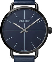  Shop Authentic Calvin Klein Even Blue Dial Blue Leather Strap Watch for Men - K7B214VN - Luxxuri