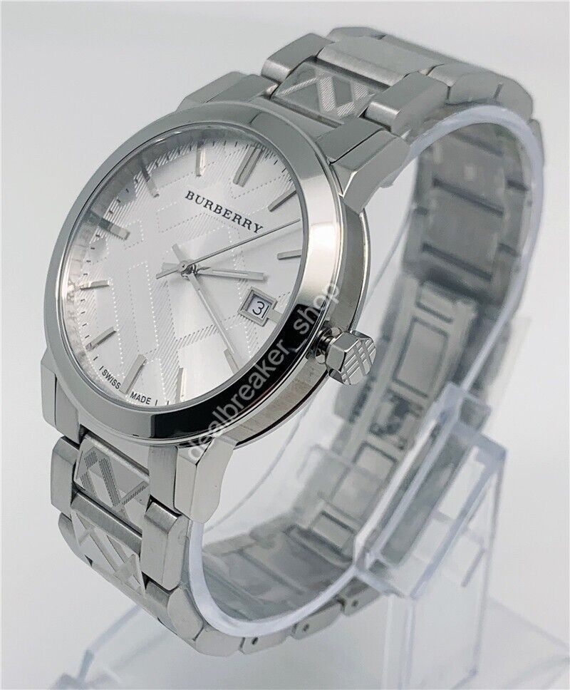  Shop Authentic Burberry The City Silver Dial Silver Steel Strap Watch for Men - BU9037 - Luxxuri