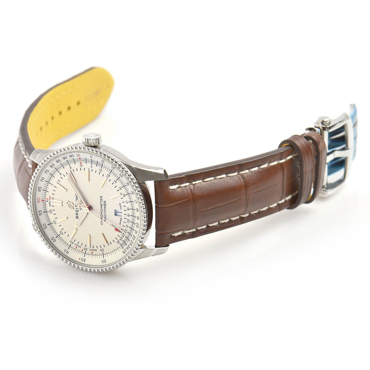  Shop Authentic Breitling Navitimer Automatic 41 White Dial Brown Leather Strap Watch for Men - A17326211G1P2 - Luxxuri
