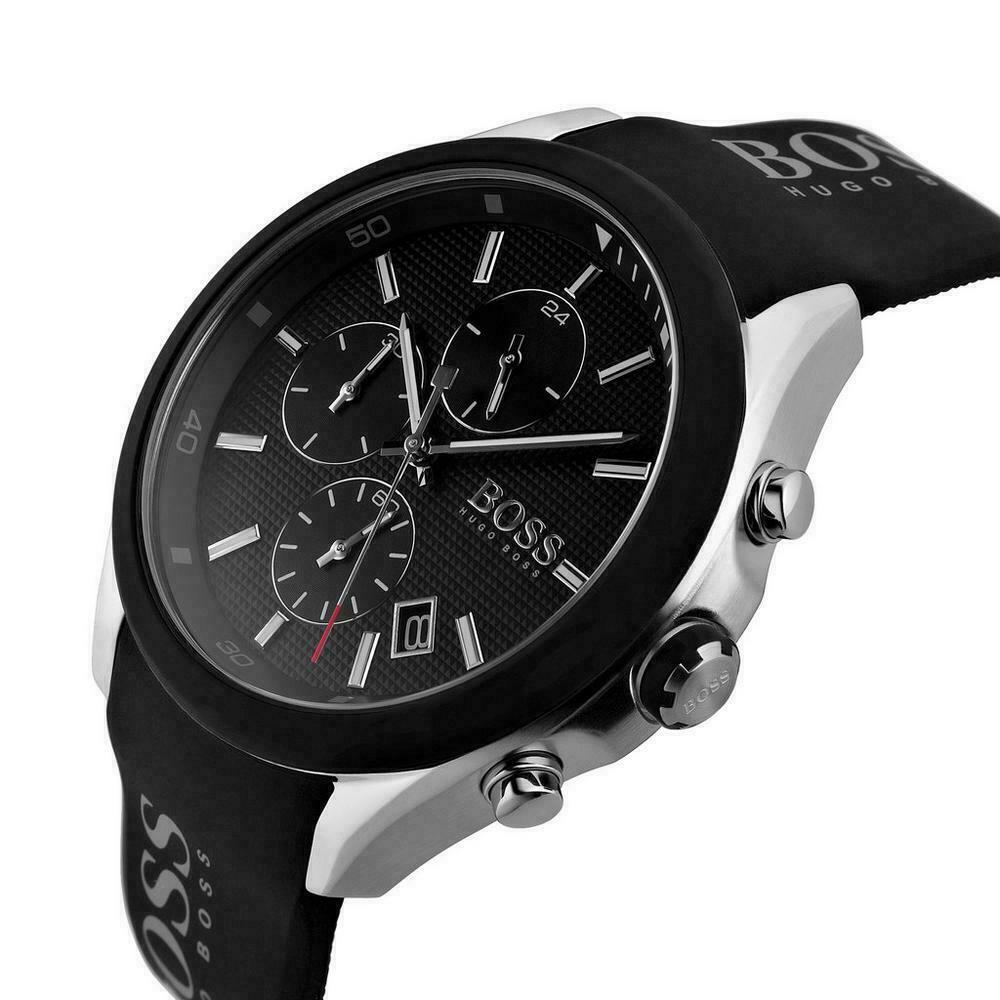  Shop Authentic Hugo Boss Velocity Black Dial Black Leather Strap Watch for Men - 1513716 - Luxxuri