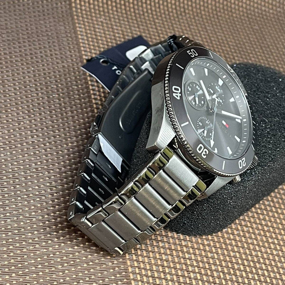  Shop Authentic Tommy Hilfiger Larson Chronograph Grey Dial Silver Steel Strap Watch For Men - 1791918 - Luxxuri