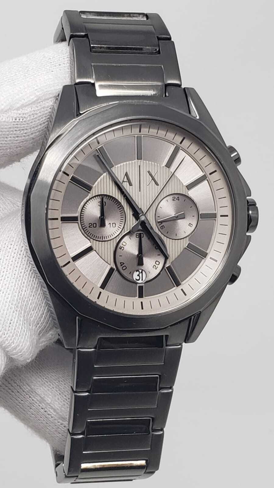  Shop Authentic Armani Exchange Drexler Chronograph Grey Dial Grey Steel Strap Watch For Men - AX2603 - Luxxuri