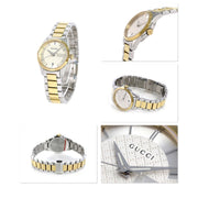  Shop Authentic Gucci G Timeless Quartz Silver Dial Two Tone Steel Strap Watch For Women - YA126531 - Luxxuri