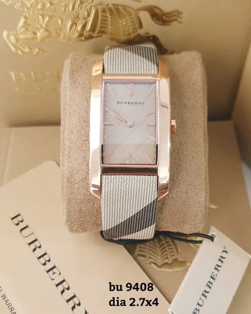  Shop Authentic Burberry The Pioneer Rose Gold Dial Haymarket Brown Leather Strap Watch for Women - BU9408 - Luxxuri