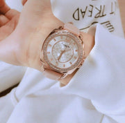 Coach Boyfriend Mother of Pearl White Dial Pink Leather Strap Watch for Women - 14503151